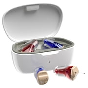 Hearing Aids for Seniors, Invisible Hearing Amplifiers with Noise Cancelling, Rechargeable Hearing Aids, Comfort In-ear Hearing Devices for Severe Hearing Loss Adults