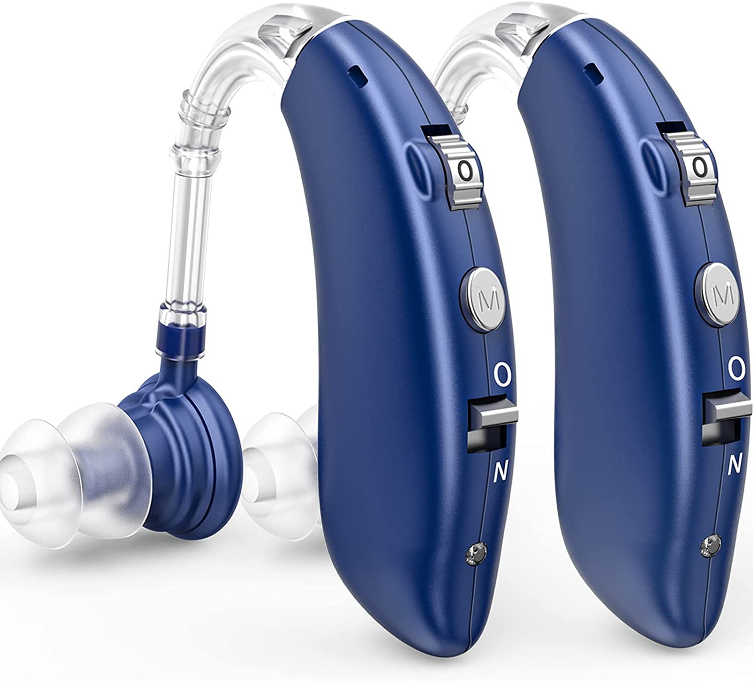 Rechargeable Hearing Aids for Seniors with Noise Cancelling,Hearing Loss Hearing Amplifiers,Digital Hearing Aid,Sound amplifier with Volume Control,Blue