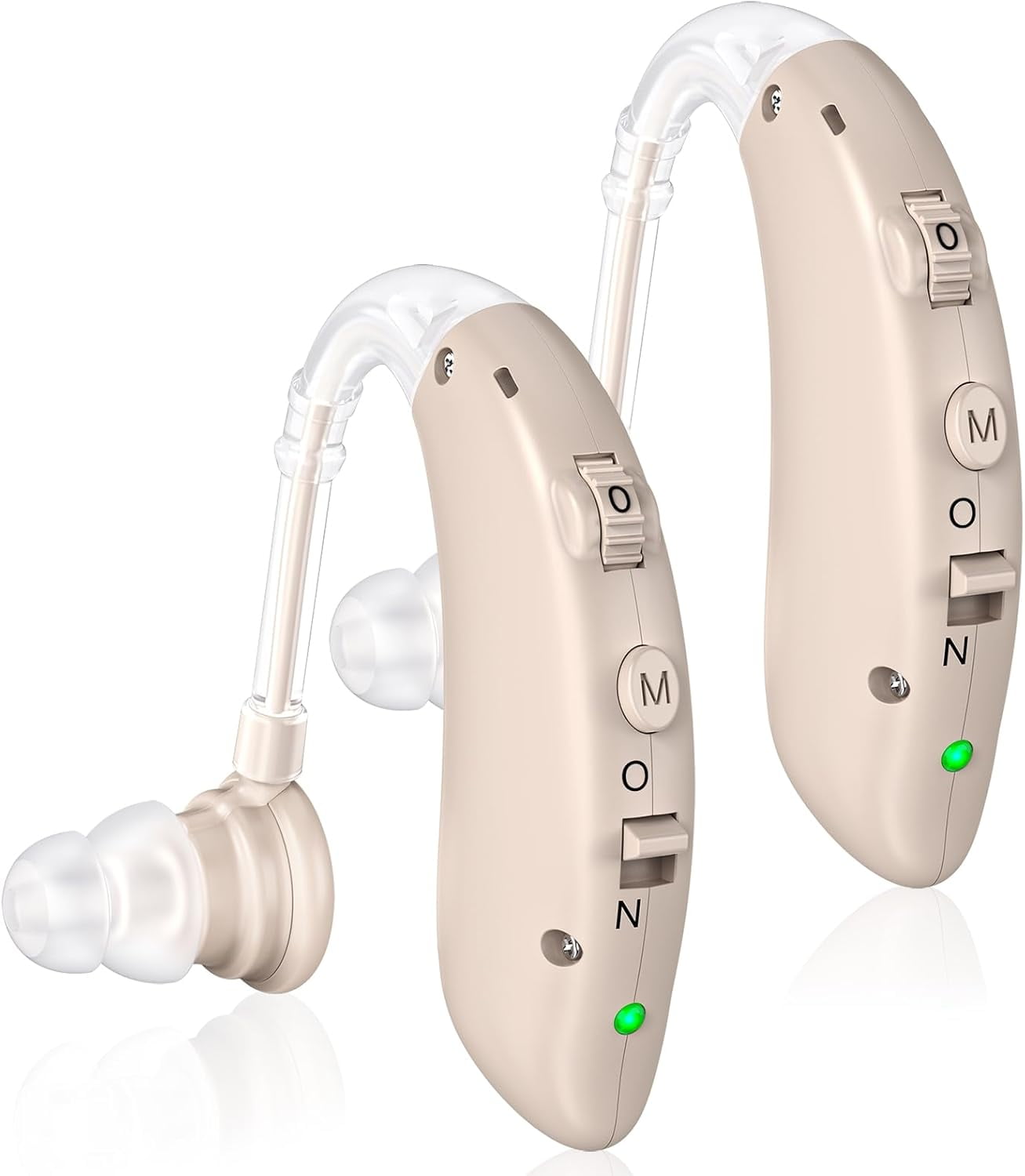 Rechargeable Hearing Aids for Seniors with Noise Cancelling,Hearing Loss Hearing Amplifiers,Digital Hearing Aid,Sound amplifier with Volume Control,Brown