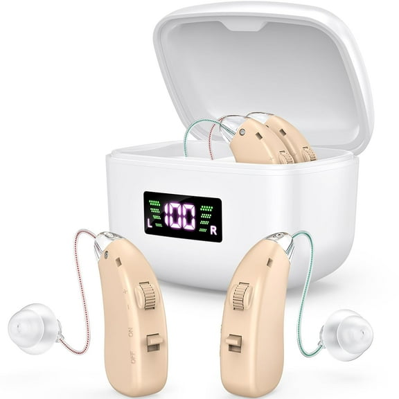 Rechargeable Hearing Aids For Seniors, Sound Amplifier With Noise Canceling Function, Digital Hearing Aid With Charging Case, Hearing Amplifier For Adults With Hearing Loss