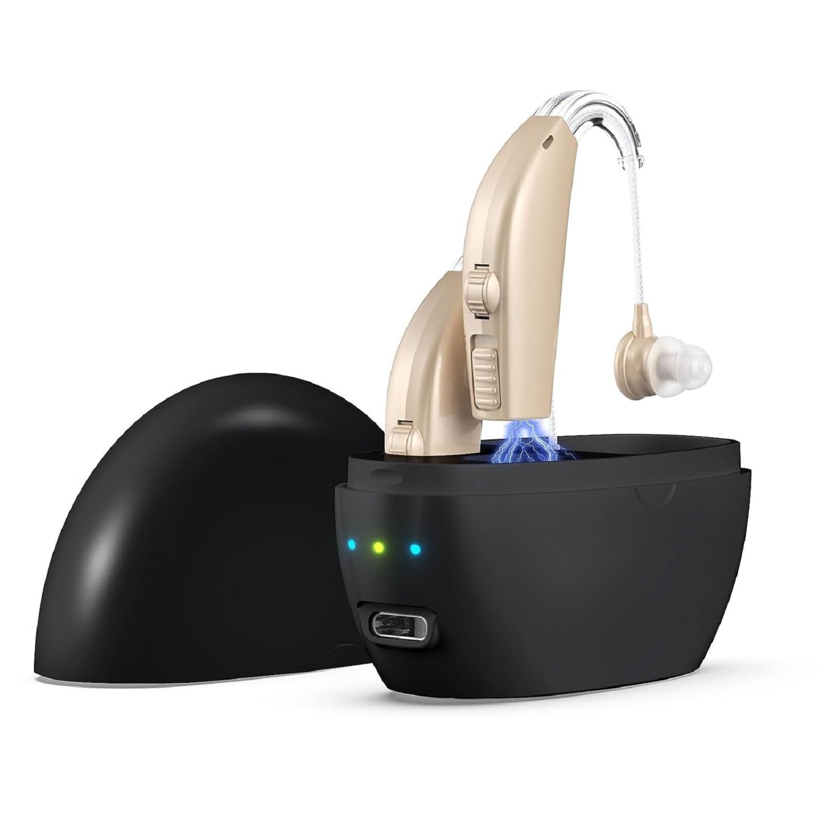 Rechargeable Hearing Amplifier for Seniors with Noise Cancelling PSAP Personal Sound Amplifiers TV Earbuds with 2 Channel Suitable for Adults Elderly Children Black Walmart