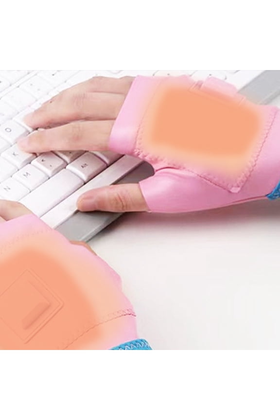 Rechargeable Heated Fingerless Gloves for Men and Women - Winter Cold Weather Touchscreen Work Gloves with 3 Heat Settings, Adjustable Wrist, Non-Slip Palm, and Easy-Off Tabs Pink