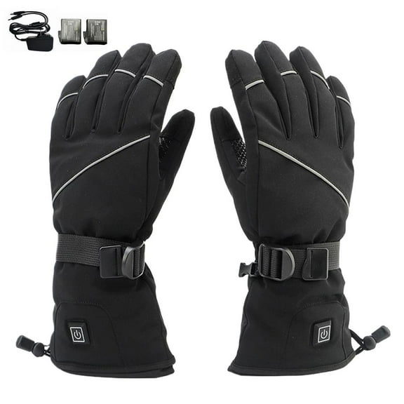 Rechargeable Heated Gloves with 3 Heat Settings, Waterproof Cold Weather Gloves with Touchscreen & Reflective Strips, Anti-Slip Palm for Men & Women, for Work, Motorcycle, Skiing