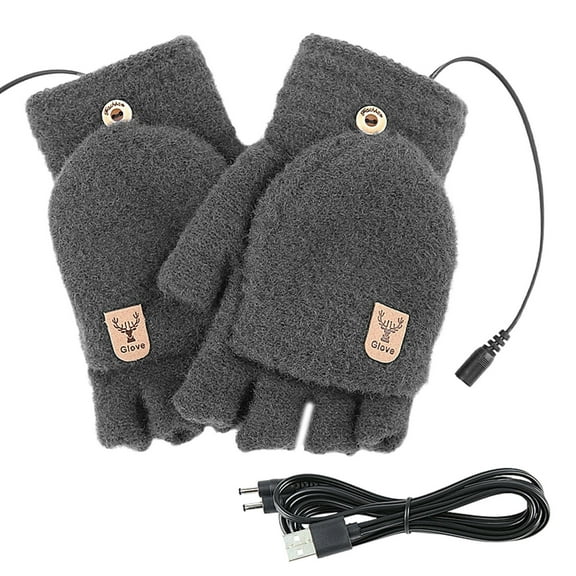 Rechargeable Heated Gloves with Flip Top Cover for Men and Women Smart Thermostatic Control Electric Fingerless Heating Gloves Hand Warmer for Outdoor Work Cycling Skiing Winter Snow Activities