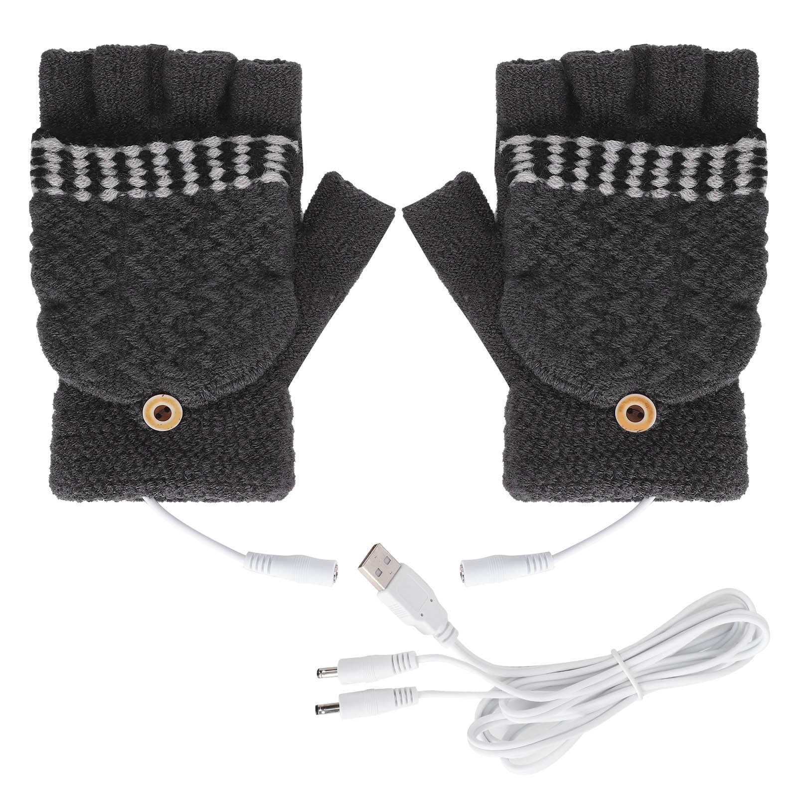 Rechargeable Heated Gloves USB Warm Laptop Glove Full Half Finger