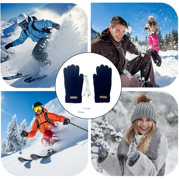 Rechargeable Heated Gloves for Men & Women - Battery-Powered Winter Warmth with Touchscreen Tips