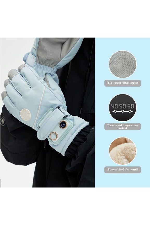 Rechargeable Heated Gloves with Adjustable Temperature for Skiing, Motorcycling, and Outdoor Winter Activities