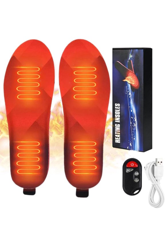 Rechargeable Heated Insoles with Wireless Remote | 3 Temperature Settings for Full-Foot Warming, Ideal for Hunting, Skiing & Outdoor Winter Sports
