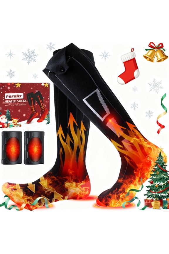 Rechargeable Heated Socks for Men Women, 2023 Upgraded 6000mAh, 4 Levles Electric Heated Sock is Foot Warmer, Machine Washable Thermal Electric Socks, Heated Socks for Camping, Skiing.Christmas Gift