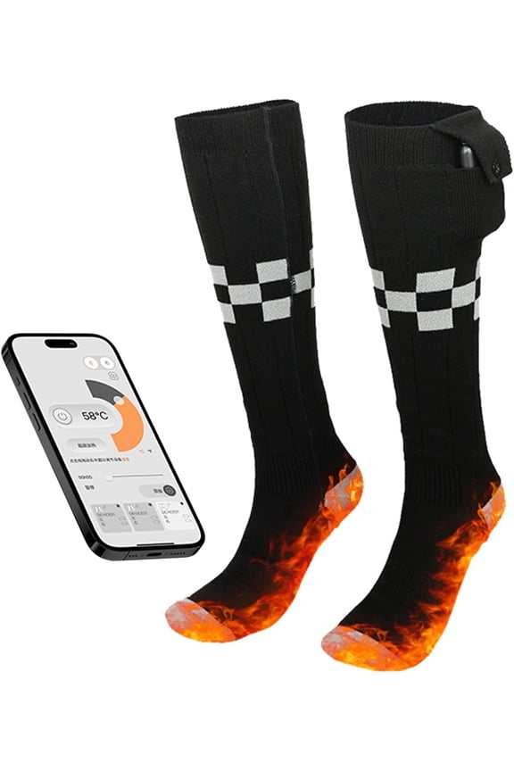 Rechargeable Heated Socks for Men Women,APP Controlled ski Socks,Machine Washable Thermal Socks with 3 Heating Settings,Heated Sock Foot Warmer for Skiing, Hunting, Fishing, Riding