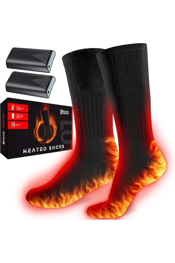 Rechargeable Heated Socks Men Women - Washable Battery Operated Foot Warmer for Ski Hunting: Fit Women 10-16 / Men 9-15 (Shoe Size)