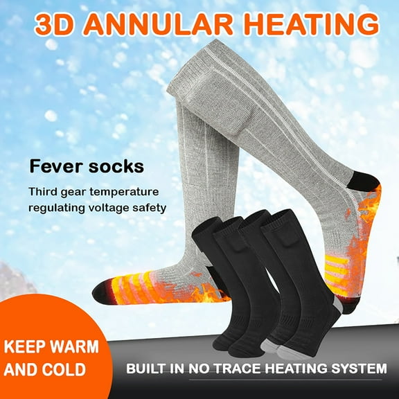 Rechargeable Heated Socks for Men Women - Washable Electric Thermal Warming Socks for Hunting Winter Skiing Outdoors