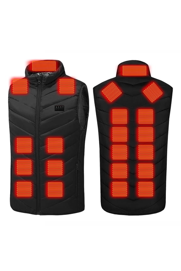 Rechargeable Heated Vest without Battery Pack for Men Women,3 Heating Levels 21 Heating Zones Lightweight Warming Jacket Black S