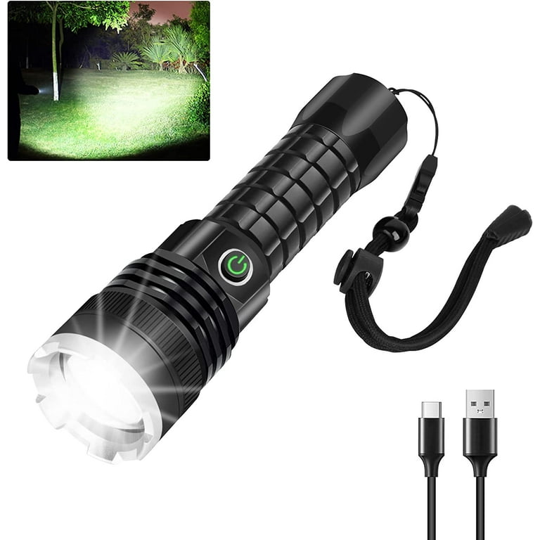 Rechargeable High Lumen LED Tactical Flashlight - 2000 Lumens - Zoomable -  IP55 Waterproof 