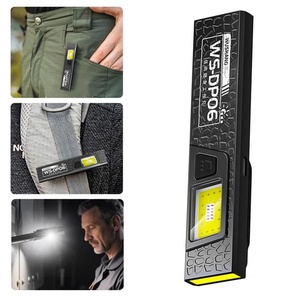 Rechargeable High Lumens Flashlight, Magnetic Pocket LED with Clip, USB-C Slim Flat Waterproof Compact for Camping Emergency
