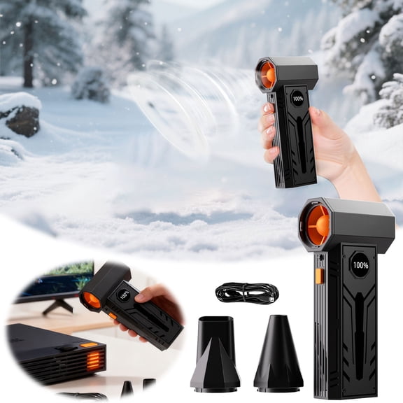 Rechargeable High Power Handheld Blower, 3 Speeds & 3 Nozzles for Snow Dust Debris Removal, Portable Cordless Air Blower Fan for Car Home Garage Camping