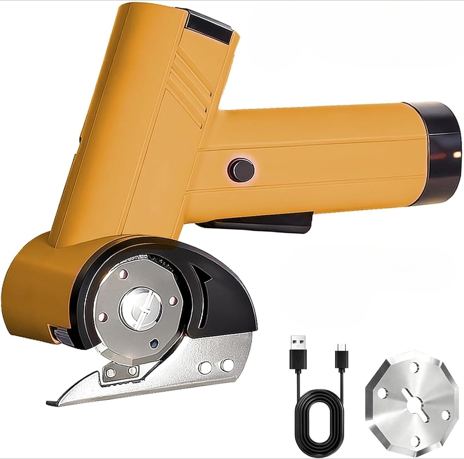 Rechargeable High-Speed Cardboard Cutter, 4V Powerful Cardboard Box Cutter with LED Light, Heavy Duty Power, Rotary Cutting