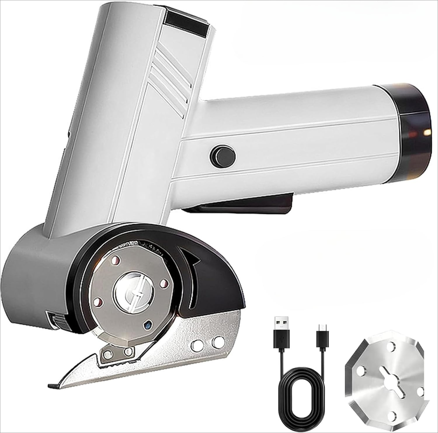 Rechargeable High-Speed Cardboard Cutter, 4V Powerful Cardboard Box Cutter with LED Light, Heavy Duty Power, Rotary Cutting