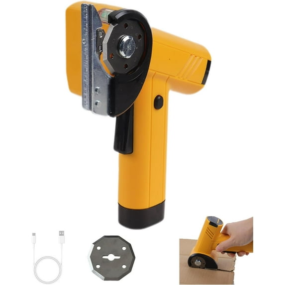 Rechargeable High-Speed Cardboard Cutter, Electric Box Cutter with 4 Adjustable Speeds, Cordless Tool for Cutting Cardboard, Plastic, Leather & Packages