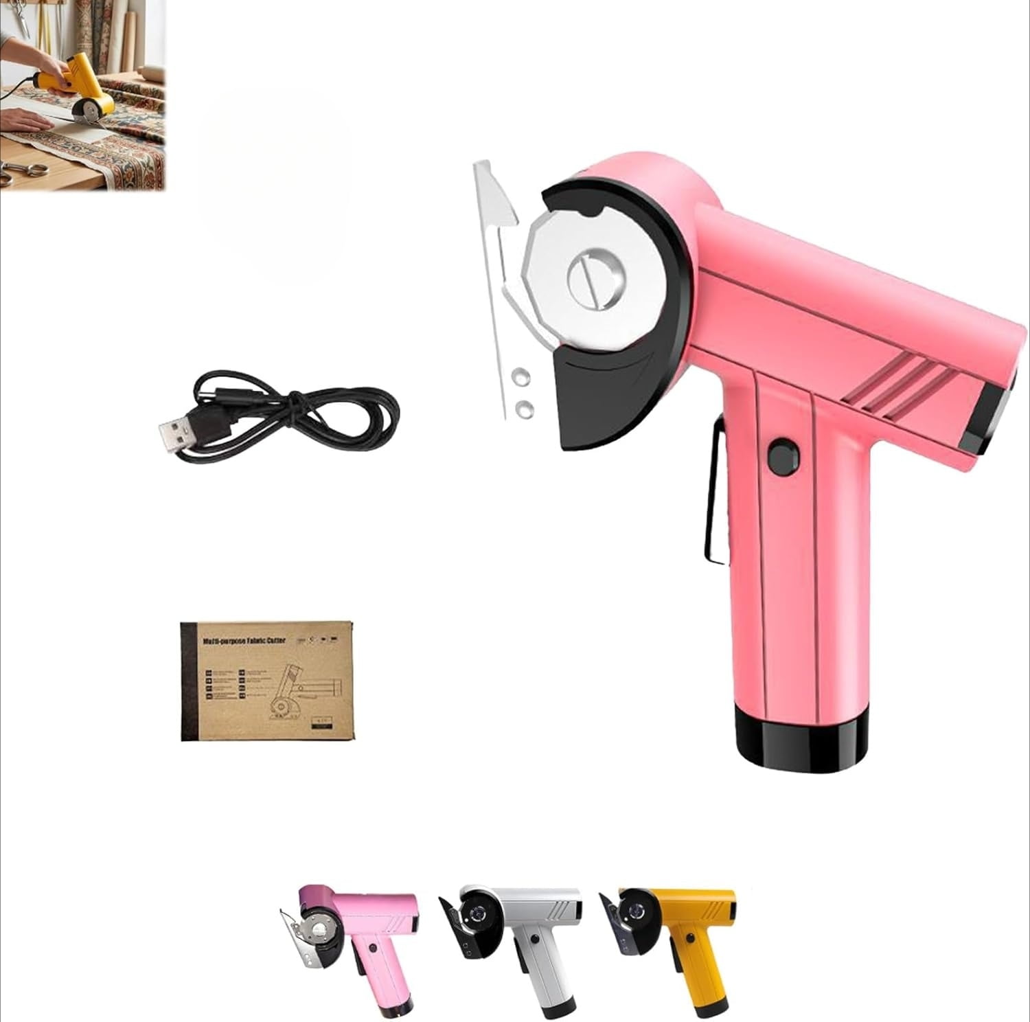 Rechargeable High-Speed Cardboard Cutter, Four Speed Control Powerful Cordless Box Cutter with LED, for Fabric, Leather, Carpet Diy Projects, Lightweight & Effortless