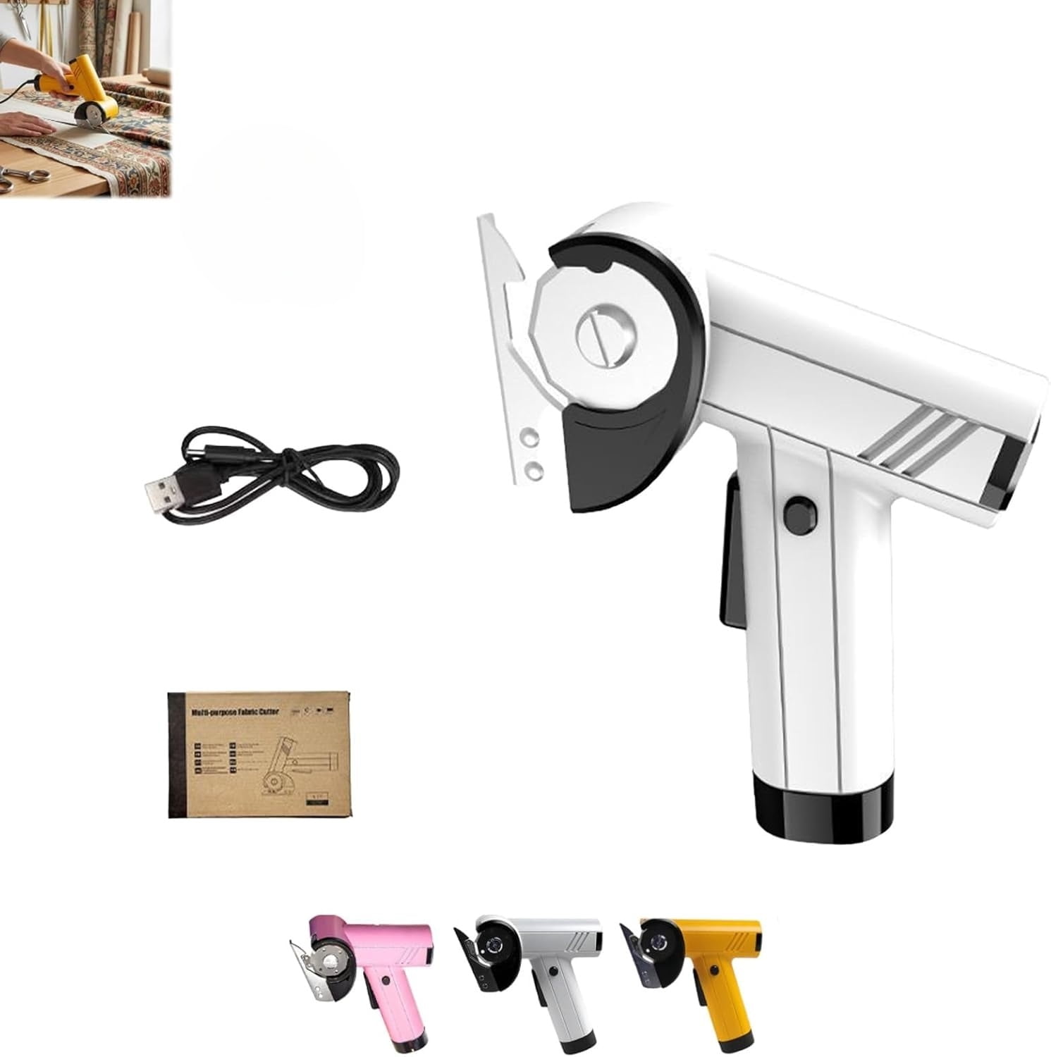 Rechargeable High-Speed Cardboard Cutter, Four Speed Control Powerful Cordless Box Cutter with LED, for Fabric, Leather, Carpet Diy Projects, Lightweight & Effortless