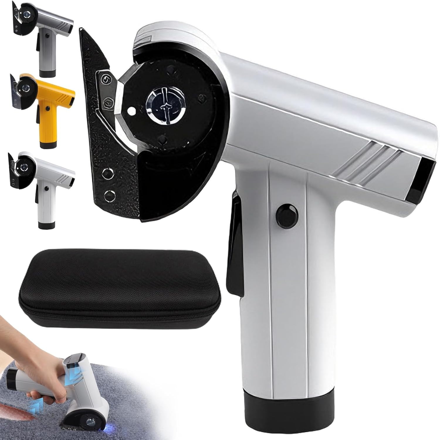 Rechargeable High-Speed Cardboard Cutter, Hand Held Cordless Electric Scissors with LED Light, 4-Speed Adjustment, Easily Cuts Through 11mm Thick Fabric, Leather, and Carpet