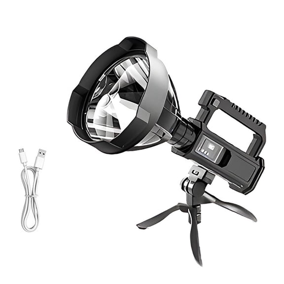 Rechargeable Hiking USB Outdoor Portable Searchlight for Camping Emergency Exploration with Adjustable Stand and Telescoping Design High Power Handheld Flashlight for Adventure