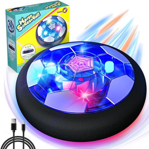 Rechargeable Hover Soccer Ball for Kids - Boy Birthday Gifts Age 6,7,8,9,10,11,12 Year Old,Indoor Light-Up Air Power Floating Soccer Ball Boy Toys for Kids Age 4-6,6-8,8-12