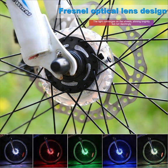 Rechargeable Hub Lights For Mountain Bikes, Windmill Wheels Decorative Lights, 1Pc花鼓灯+1Pc充电线+6Pc橡胶垫片自行车骑行配件