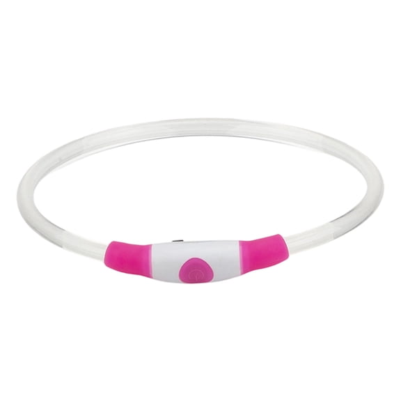 Rechargeable Illuminated Pet Collar with USB Port,Features Slow,Fast and Constant Light Modes,Fits Neck Sizes for All Dogs&Cats,Waterproof LED Strip for Rainy Walk