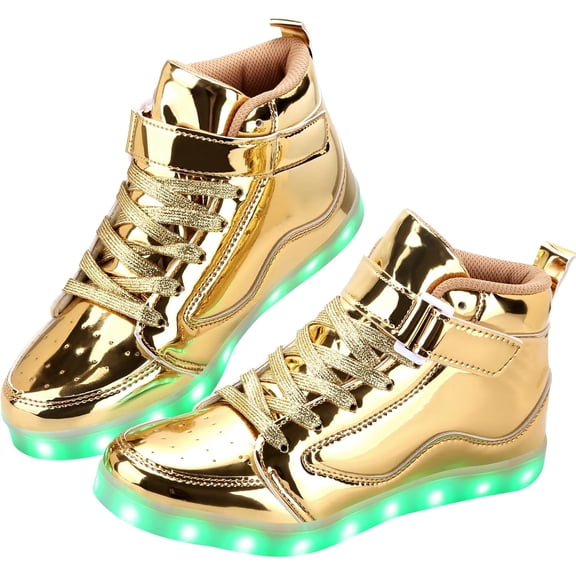 Rechargeable Illuminated Sneakers - Adult High-Top Photoluminescent Athletic Shoes for Night Events