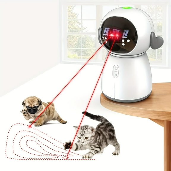 Rechargeable Interactive Cat Laser Toy - Dual Modes & Motion-Activated Fun for Indoor Cats & Dogs