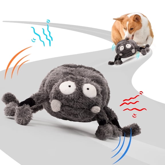 Rechargeable Interactive Dog Toy Motion Activated Vibrating Bouncing Jump Ball Bit Resistant Squeaky Wiggle Plush Toy