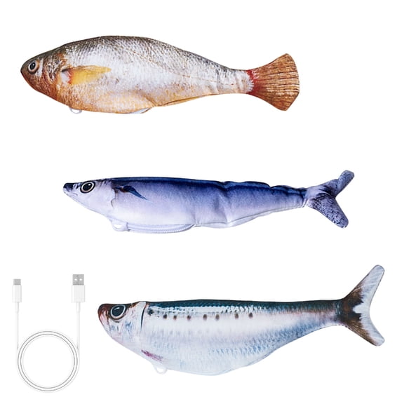 Rechargeable Interactive Flopping Fish Toy for Indoor Cats Multiple Motions