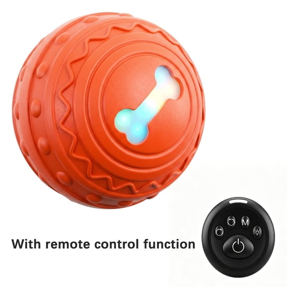 Rechargeable Interactive Pet Ball with Remote Control, 4 Motion Modes, Orange
