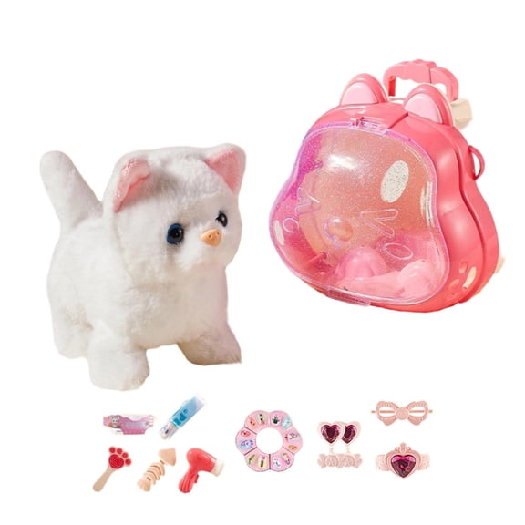 Rechargeable Interactive Robotic Cat Toy Realistic Walking Barking Tail Wagging Smart Electronic Pet Panda Rabbit Companion for Kids