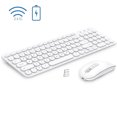 thumbnail image 1 of Wireless Keyboard and Mouse, Cimetech Rechargeable Keyboard and Mouse Combo Set, Plug and Play, Quiet Typing, 2.4GHz USB Receiver, Ultra Slim Design for Laptop, PC, Notebook, Desktop-White, 1 of 9