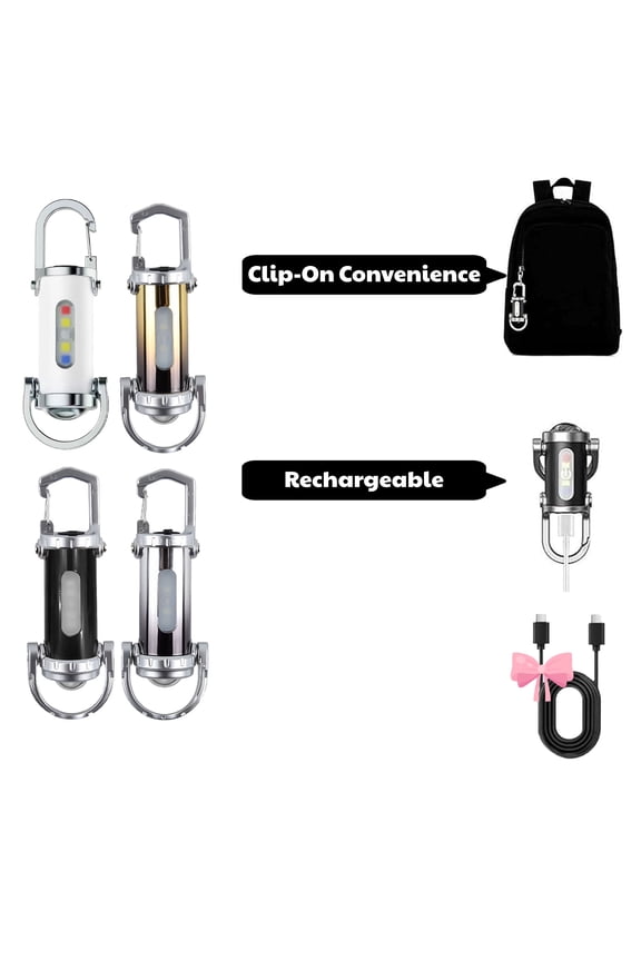 Rechargeable Keychain Flashlight, Portable Small Flashlight, 7 Adjustable Brightness Modes,for Outdoor Enthusiasts, Camping, Hiking and Emergency Prep - Gold