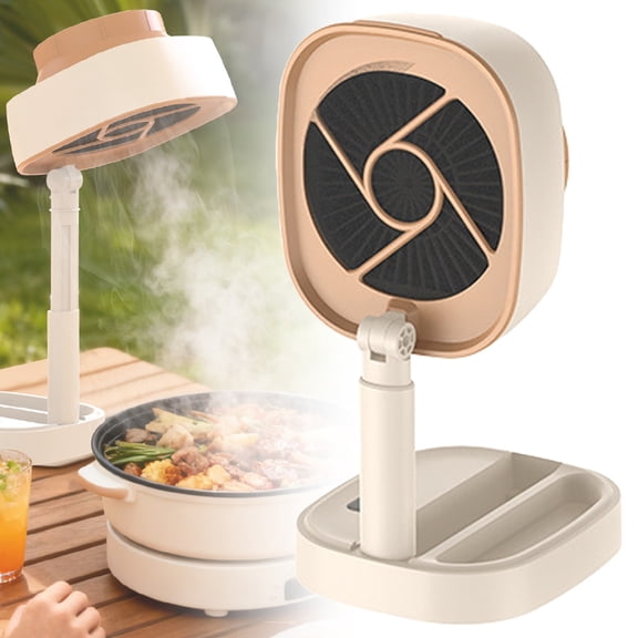 Rechargeable Kitchen Exhaust Fan, Folding Desktop Range Hood, 5 Speed Angle Extractor with Grease Filter, Portable Cooking Ventilation Device, Indoor Air Tool, Stove Accessory for Home