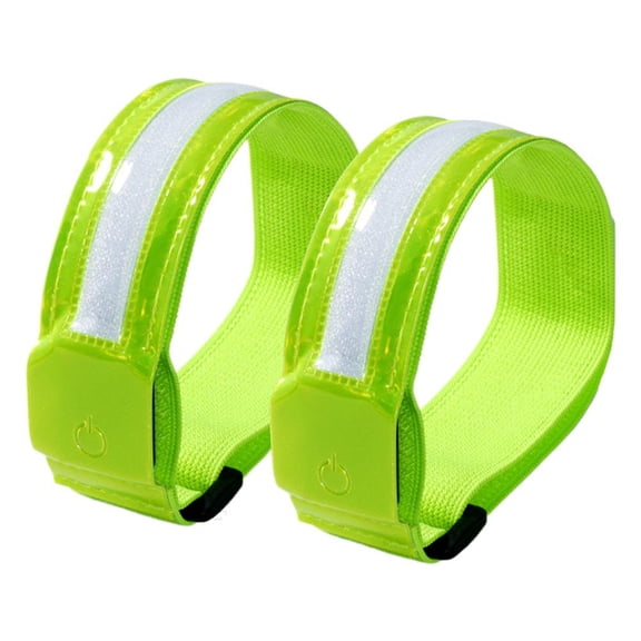 Rechargeable LED Armband 2-Pack, Running Lights for Night Safety, Reflective Gear for Runners, Cyclists, Joggers, 3 Modes, USB-C, Adjustable