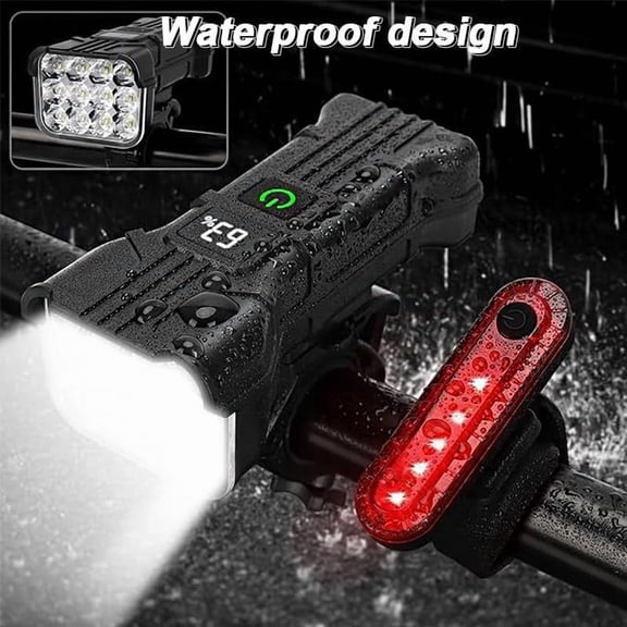 Rechargeable LED Bicycle Light 40000 Lumens USB Bike Headlight Waterproof Front Light for MTB Road Cycling Night Riding