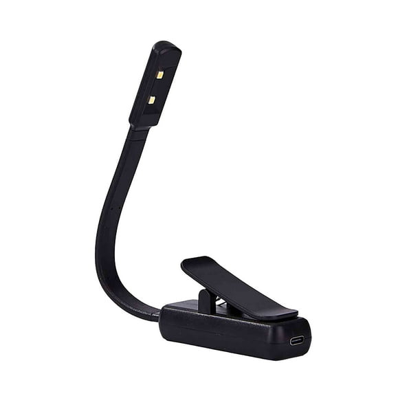 Rechargeable LED Book Light with Adjustable Color Temperature 360° Flexible Gooseneck Eye Protection Reading Lamp for Bedside Tablet Clip Light with USB Charging Cable(Black)