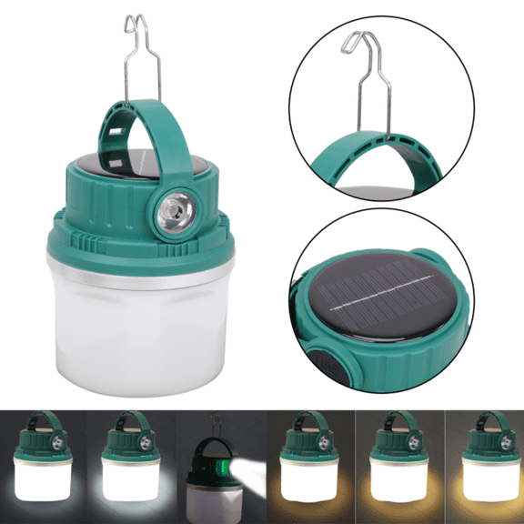 Rechargeable LED Camping Lantern Solar Power Tent Lamp Mini Flashlight Emergency Torch Night Light