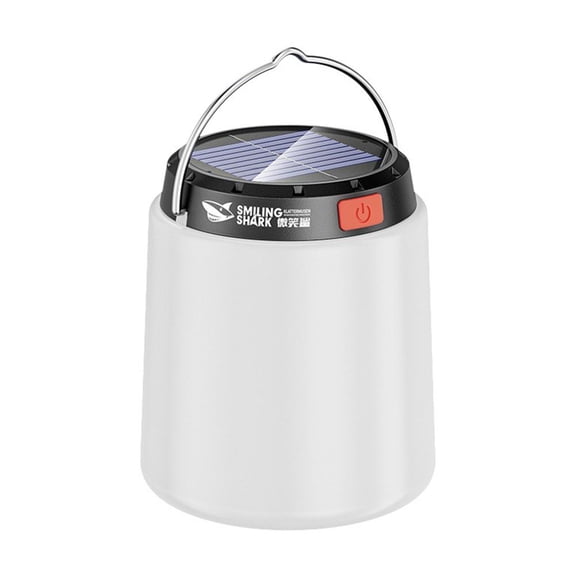 Rechargeable LED Camping Lantern with Solar Panel, USB Charging, 4 Modes, Portable Flashlight for Emergency, Outdoor, Home