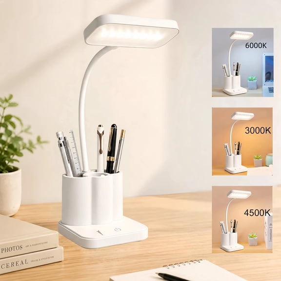 Rechargeable LED Desk Lamp, 8 LED Beads, 3 Color Temperatures, Eye-Caring Light, USB Charging Small for Home Office Study