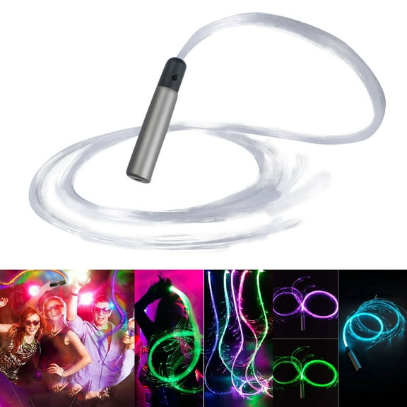 Rechargeable LED Fiber Optic Whip 7 Colors 23 Light Modes Optical Fiber USB Charging for Dance Performance and Light Show 1 Piece