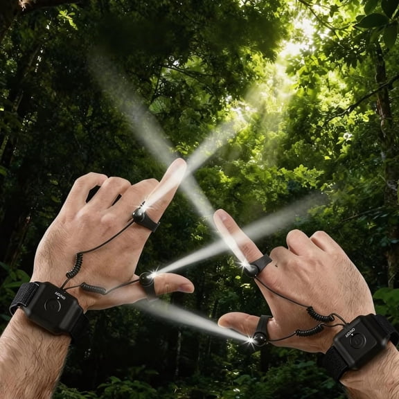 Rechargeable LED Finger Light Adjustable Hands-Free for Camping & Fishing