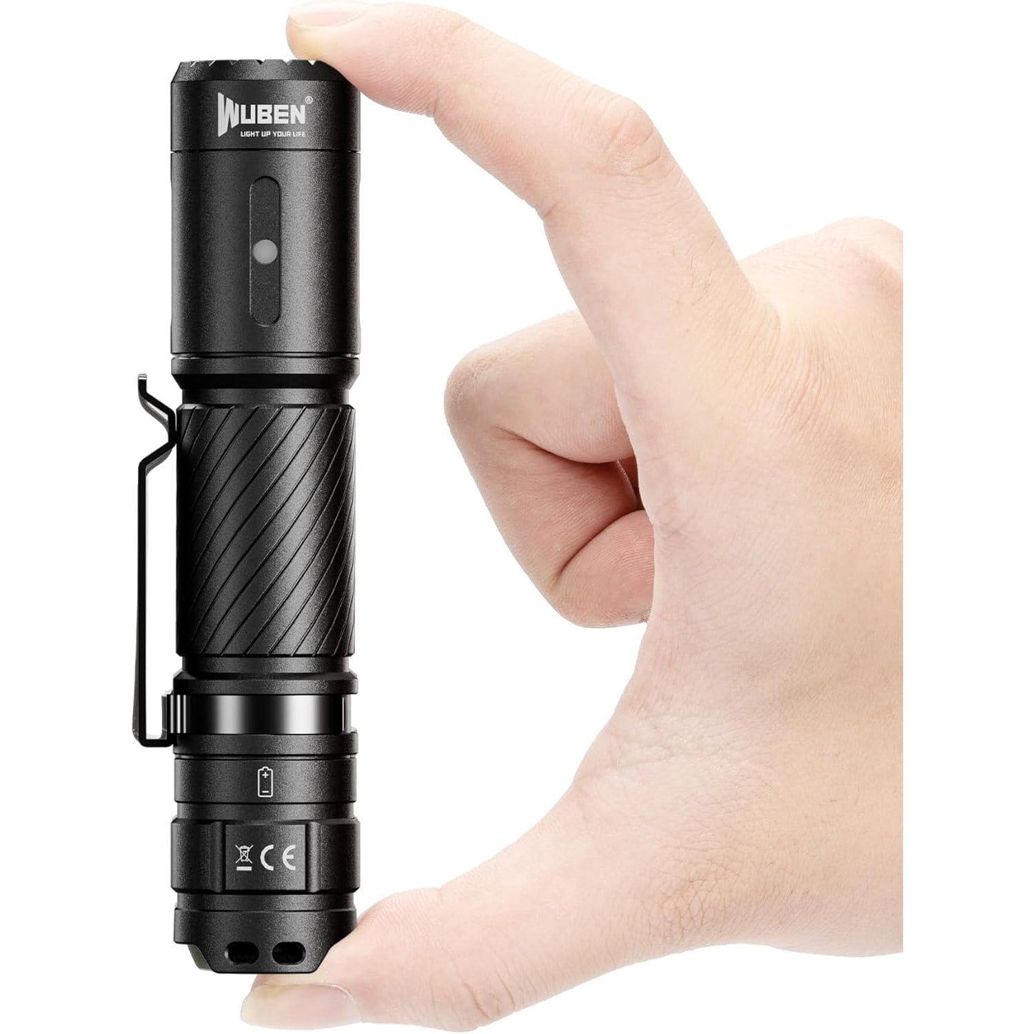 Rechargeable LED Flashlight, 1200 Lumens, 6 Modes, IP68 Water Resistant, Aluminum, 4.87 in, for Camping, Home, Emergency, Hunting, Inspection and Repair