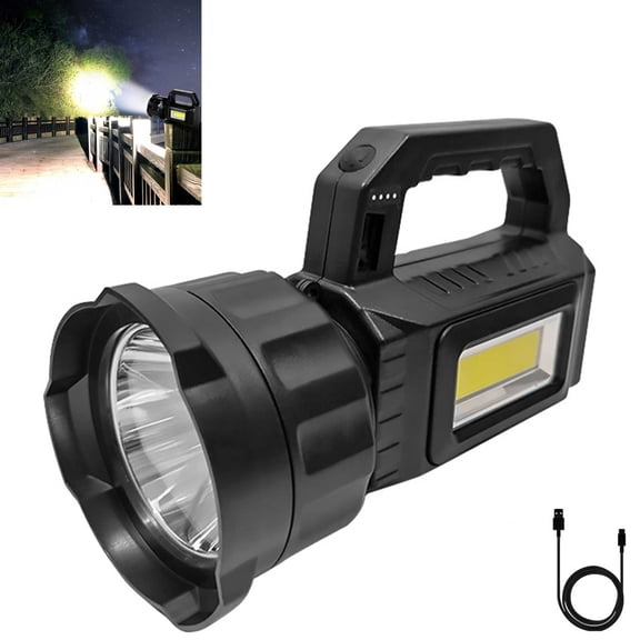 Rechargeable LED Flashlight - 180 Lumens Super Bright, 3 Modes, USB Charging, IP66 Waterproof, Aluminum Alloy for Camping, Home, Outdoor Use