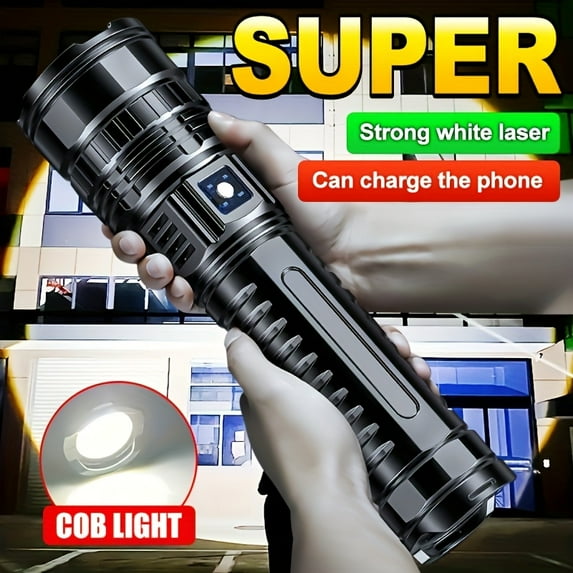 Rechargeable LED Flashlight - 5 Lighting Modes, Long-Lasting Bright Light - Handheld Flashlight for Emergency/Camping/Rescue/Hunting/Inspection/Outdoor
